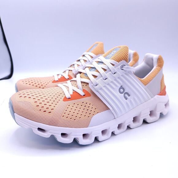 On Running Peach and White Athletic Shoes - Picture 1 of 10
